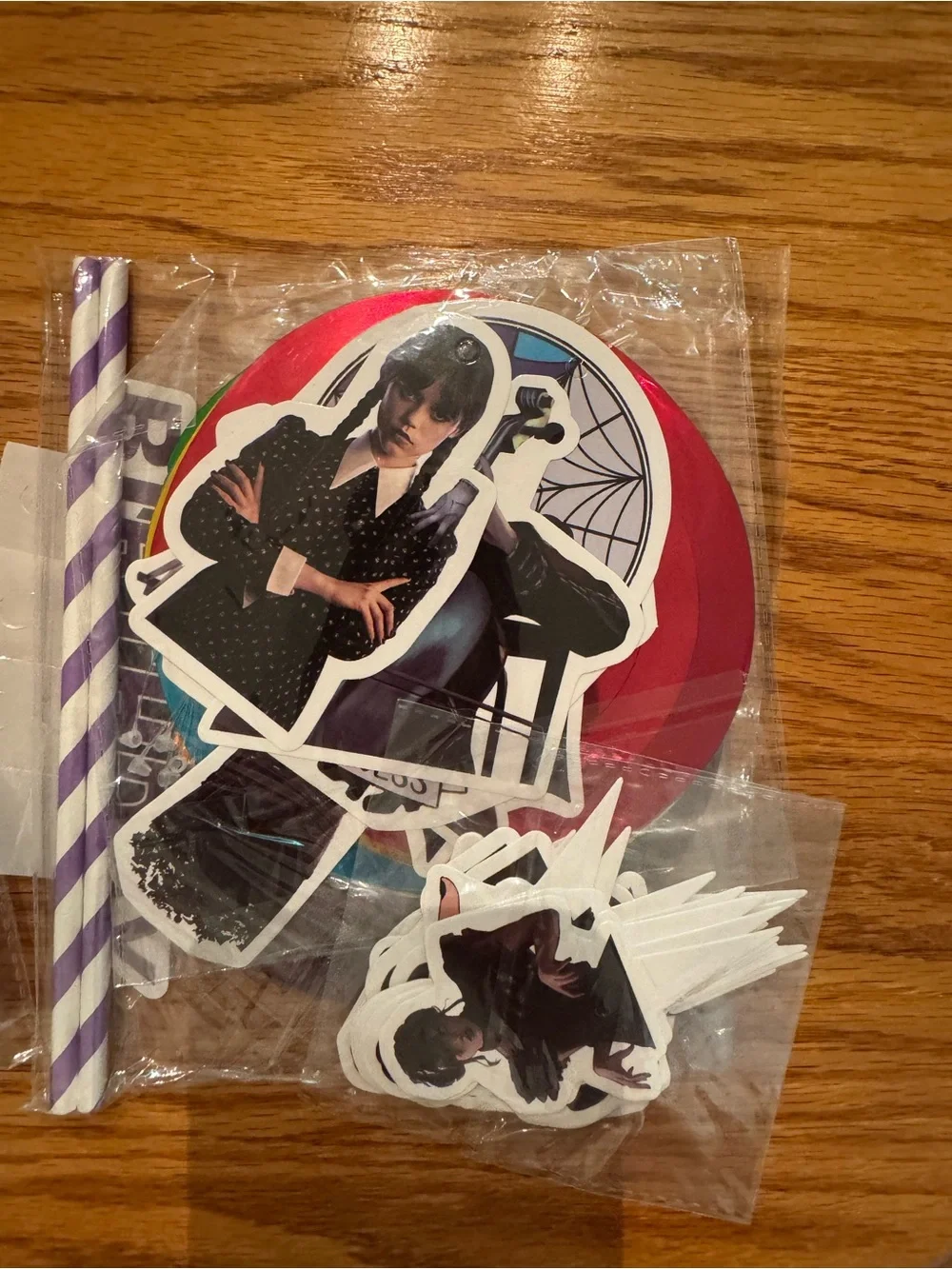 Wednesday Purple Party Kit - Themed Decorations and Straws